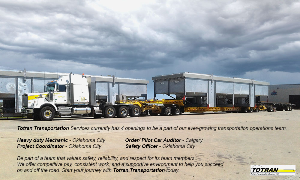 4 openings to be a part of our ever-growing transportation operations team.