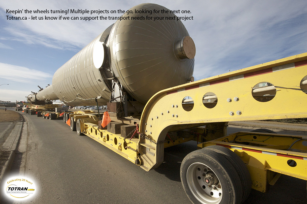 Keepin' the wheels turning! Multiple projects on the go, looking for the next one. Let us know if we can support the transport needs for your next project